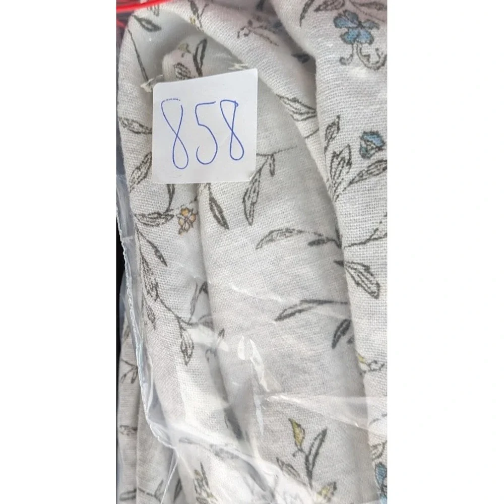 Sun Dress XS Floral Linen Blend Drop V Waist Flowy Resort Beachy Boho Relaxed - Picture 12 of 12